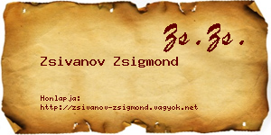 Zsivanov Zsigmond névjegykártya