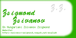 zsigmond zsivanov business card